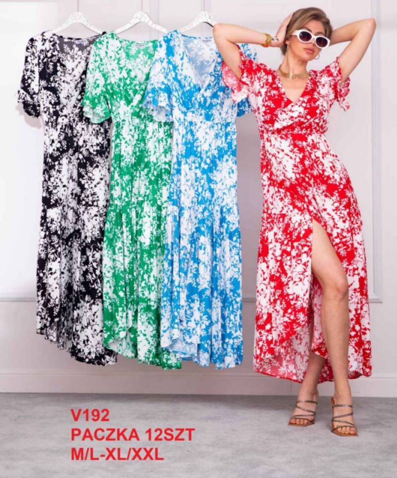 Sukienki damskie Roz M/L-XL-2XL, Mix Kolor .Paczka 12 szt